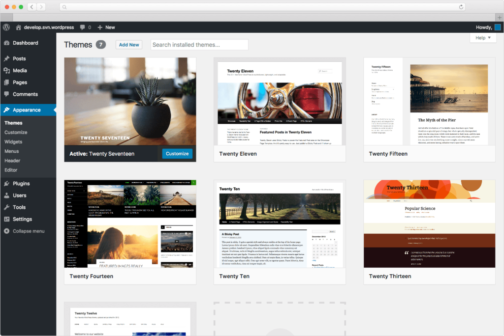 Instalar theme WordPress